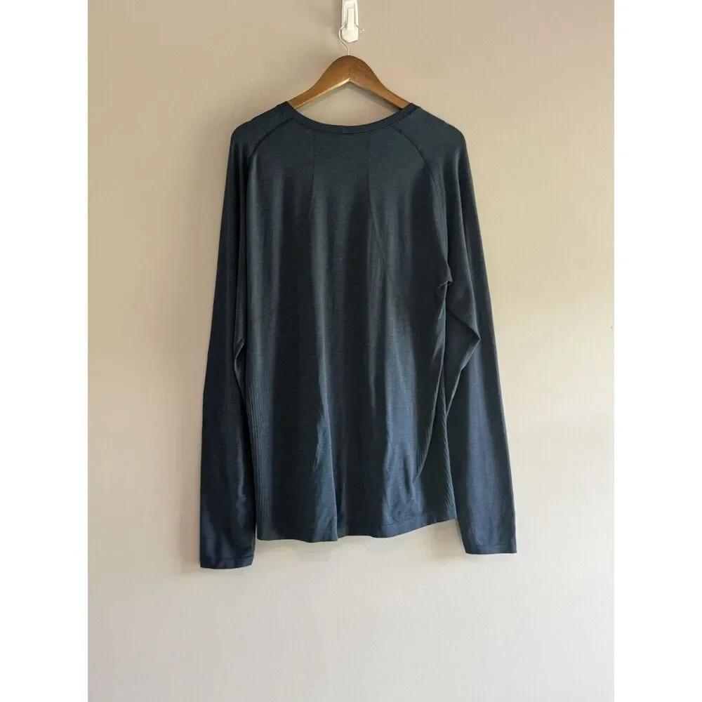 Lululemon Metal Vent Tech Long Sleeve T-Shirt Men XL Stretch Lightweight Blue